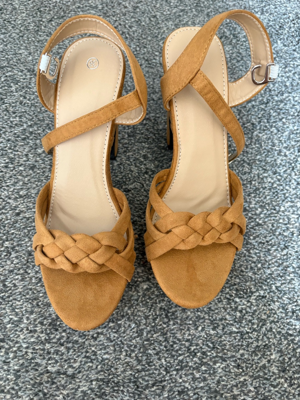 Braided Strap Women's Sandals in Tan by